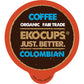 EKOCUPS Artisan Organic Colombian Coffee Pods, Extra 30% More Coffee Per Cup, Fair Trade Medium Roast, Colombian Roast Coffee fo