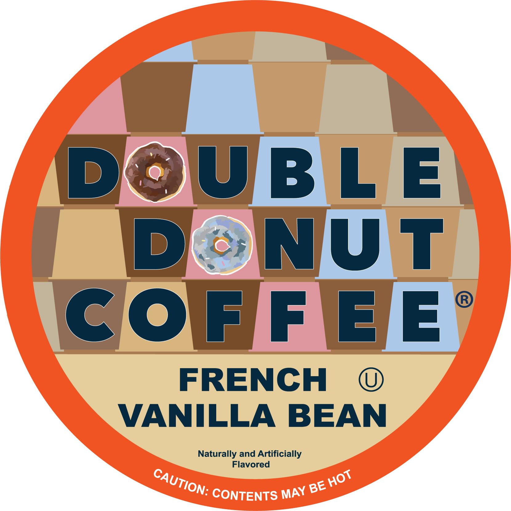 Double Donut Coffee French Vanilla Medium Roast Coffee Pods for Keurig, 48 Count (Pack of 1)