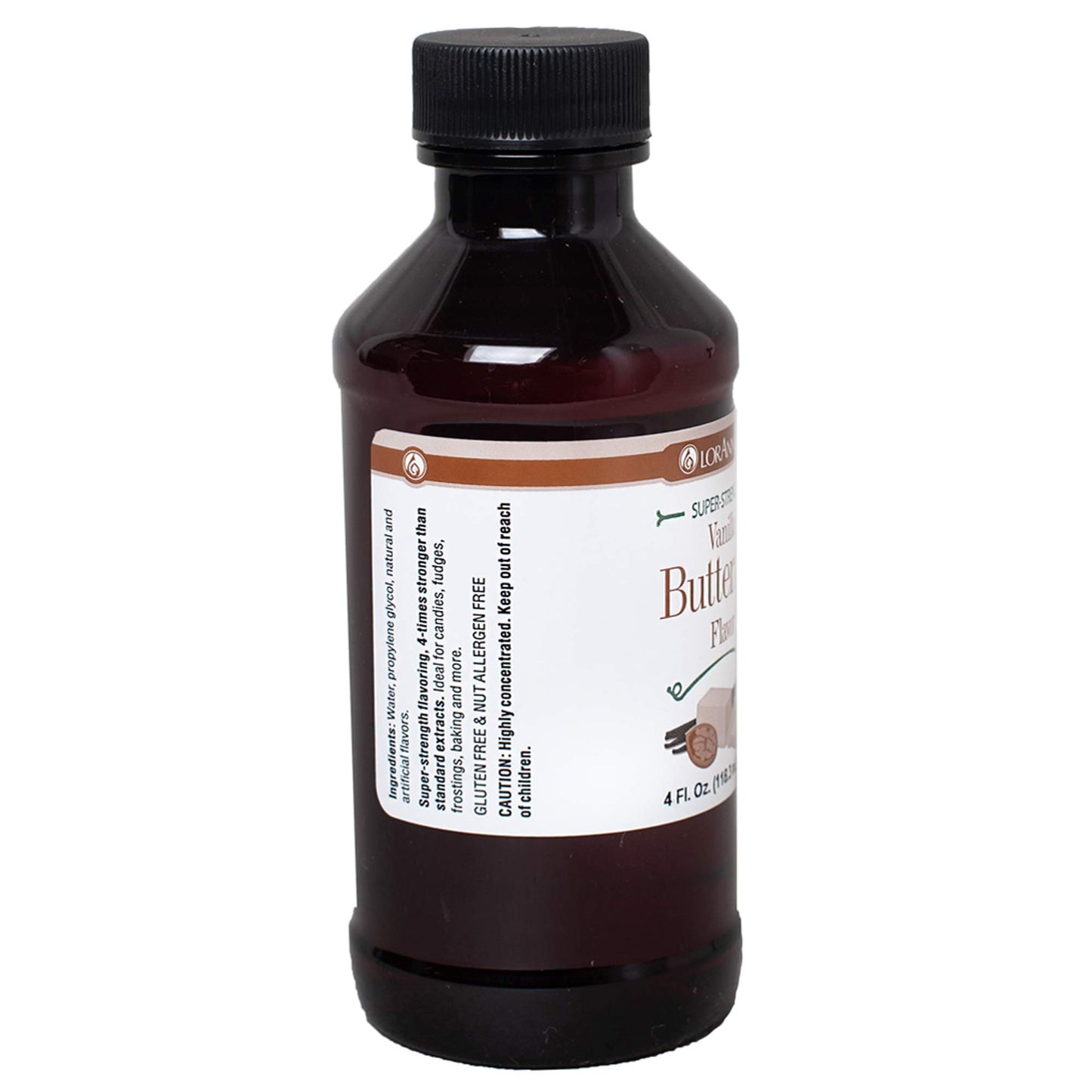 Lorann Vanilla Butternut Ss Flavor, 4 Ounce Bottle - Includes A Threaded Glass Dropper