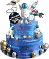 22Pcs Space Cake Topper,Space Cupcake Toppers Astronaut Figurine Birthday Outer Space Themed Party Decorations Supplies Planet R
