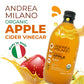 Andrea Milano Organic Apple Cider Vinegar, Raw, Unfiltered, Non-GMO, Vegan, 16.9 Fl Oz (Pack of 3)