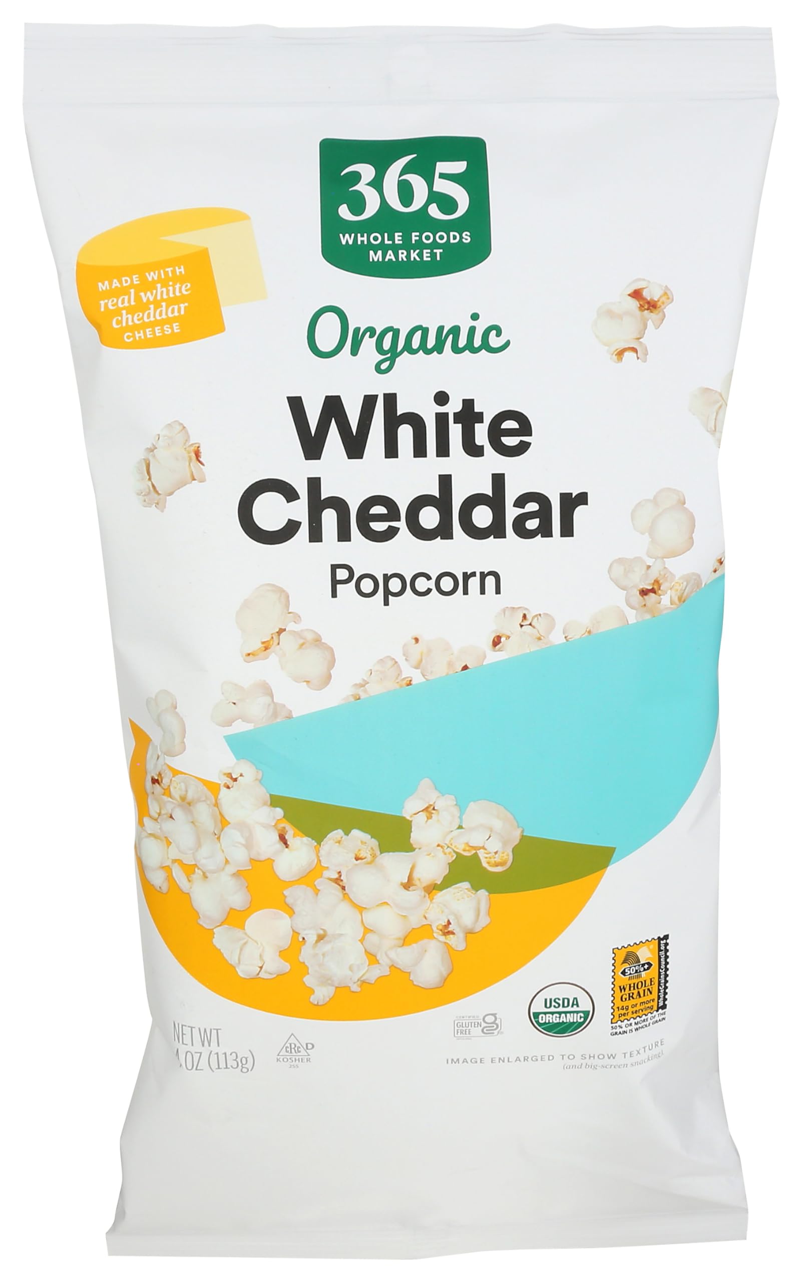 365 By Whole Foods Market, Organic White Cheddar Popcorn, 4 Ounce