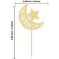 Gyufise Cupcake Toppers, 24Pcs Gold Glitter Moon Star, Eid Mubarak Decorations, Paper Picks for Islamic Muslim Theme Party