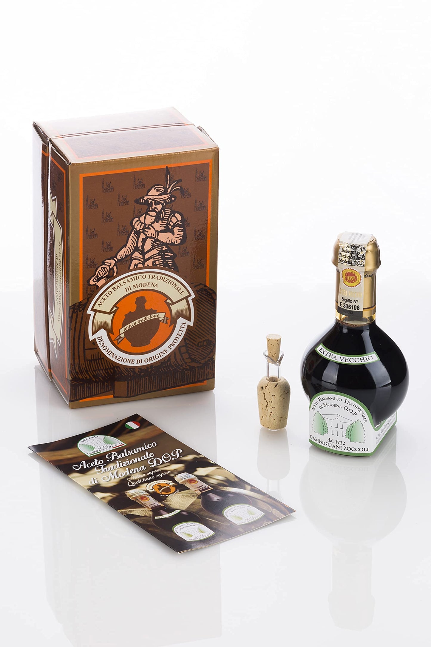 Dal 1732 Gambigliani Zoccoli Traditional Balsamic Vinegar, Extra Old, 3.38 Fl Oz, Aged over 25 Years, Packaged with Measuring Cap