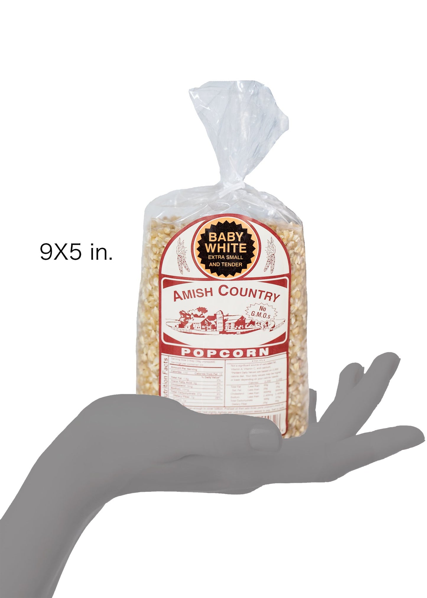 Amish Country Popcorn - Baby White Extra Small And Tender - Gmo Free 2 Lb Bag