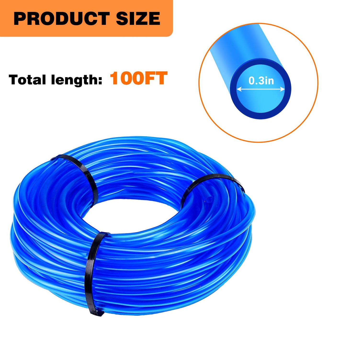 HolyMaji 100FT Maple Syrup Tubing Drop Lines Extractors, Food Grade Maple Syrup Tapping Vacuum Tube, Tree Sap Collection Hose Su