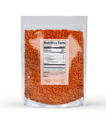 Unpretentious Orange Jimmies Sprinkles (1.5 Lb), Clear Resealable Bag, Decorative & Fun Color
