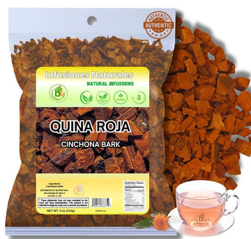 Quina Roja Herbal Tea (Red Cinchona Bark) - 4 oz (113 g) - 100% Natural  Vegan  Non-GMO  Gluten-Free  Wildcrafted Herbal Tea - Crafted by Nature - Authentic & Fresh Loose Leaf Tea - by BexpertsUSA