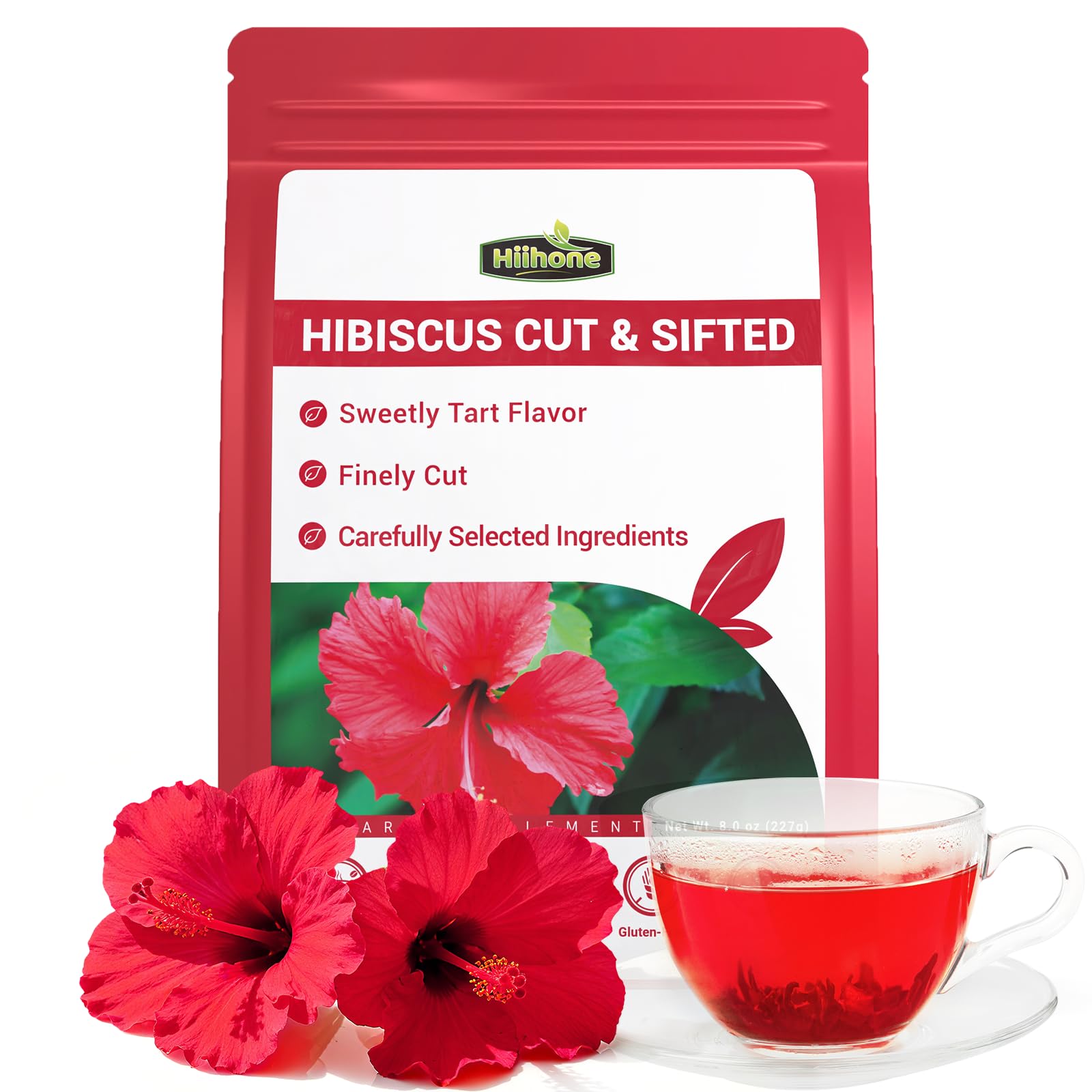 Hibiscus Tea Bags  Hibiscus Flower Herbal Tea - Rich In Vitamin C  Energy Blend Free Sugar Free  8 Oz