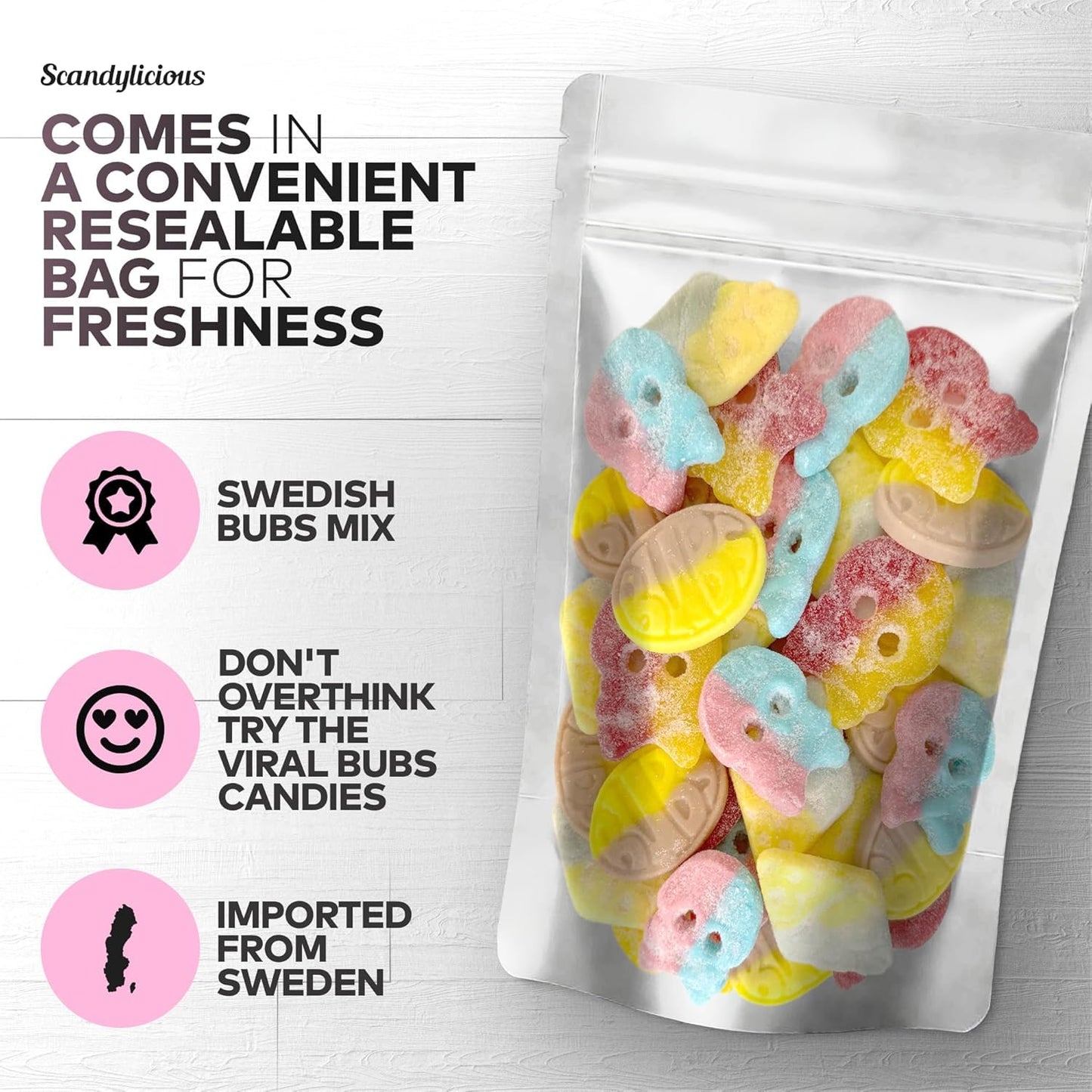 Bubs Swedish Candy Mix (0.5 Lb, Fruity, Sour, Sweet, Dizzy)