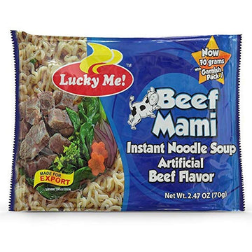 Lucky Me! Beef Mami Instant Noodle Soup, 2.47Oz (70G), 15 Pack