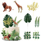 LEFUBABY Safari Jungle Animals Cake Toppers, Paper & PVC Decorations for Wild Themed Birthday Party, Model KH