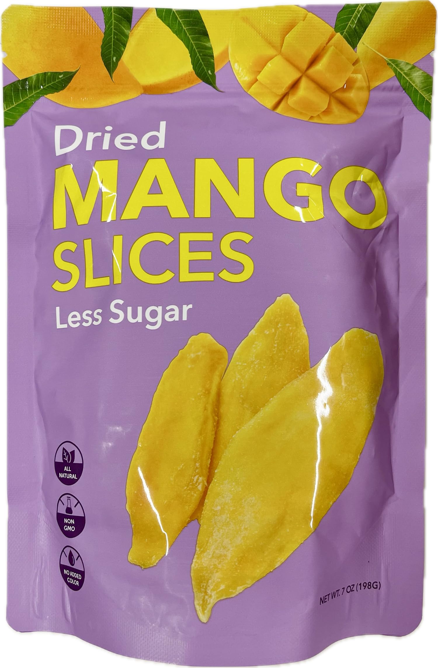 Premium All Natural Real Wild Tropical Mango Dried Fruit Slices 7Oz Less Sugar Non Gmo, No Added Colors Healthy Snacks Resealabl