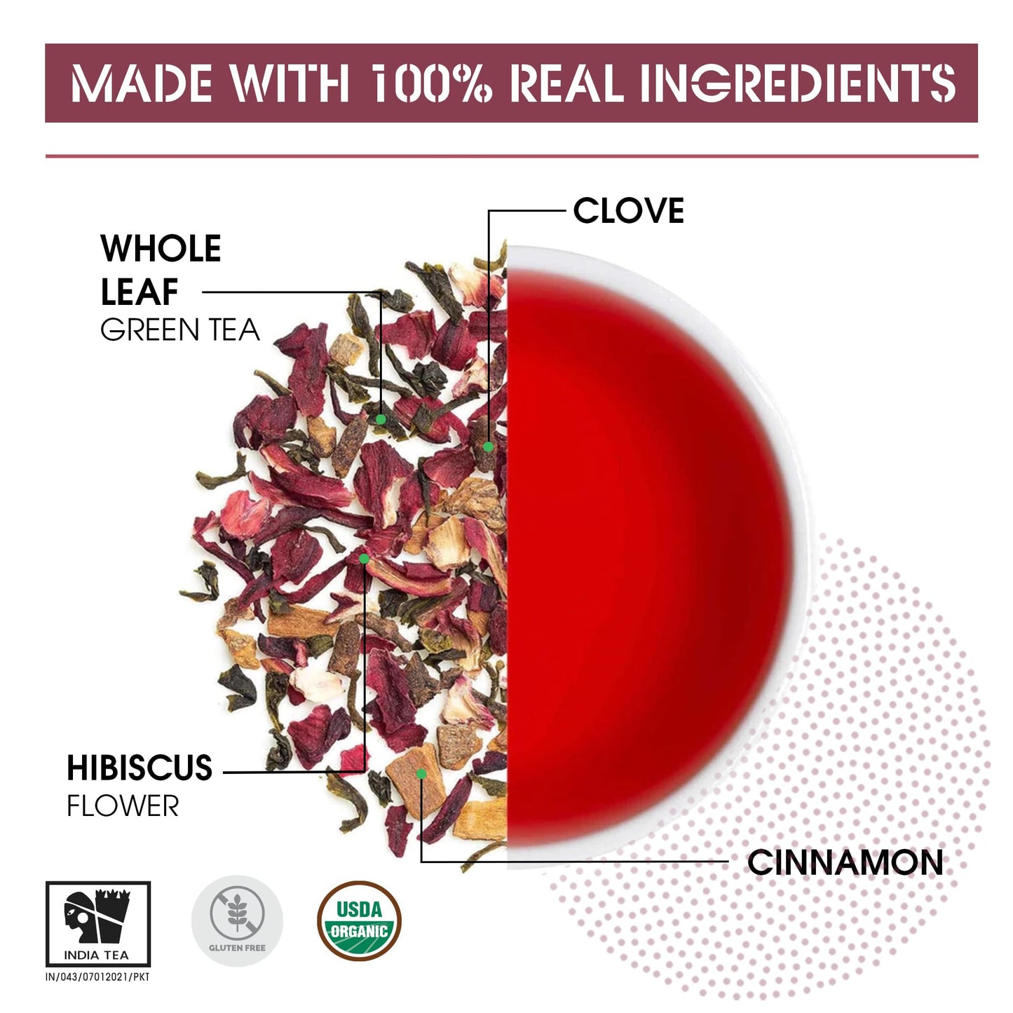 Teabox Enhanced Darjeeling Green Tea With Dried Hibiscus | 100% Whole Leaf & 0% Bitterness | Green Tea From The Himalayas | 25 Tea Bags (Low Caffeine)