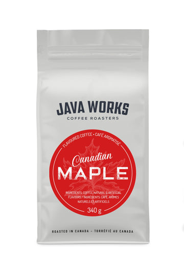 Java Works Coffee - Maple Flavored Coffee | 12 ounces | Medium Roast | Whole Bean | No Sugar Added
