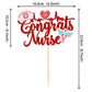ZHUOWEISM Nurse Cake Topper, Red Glitter, Small, Paper, Model ZW371, Nursing Graduation Decorations