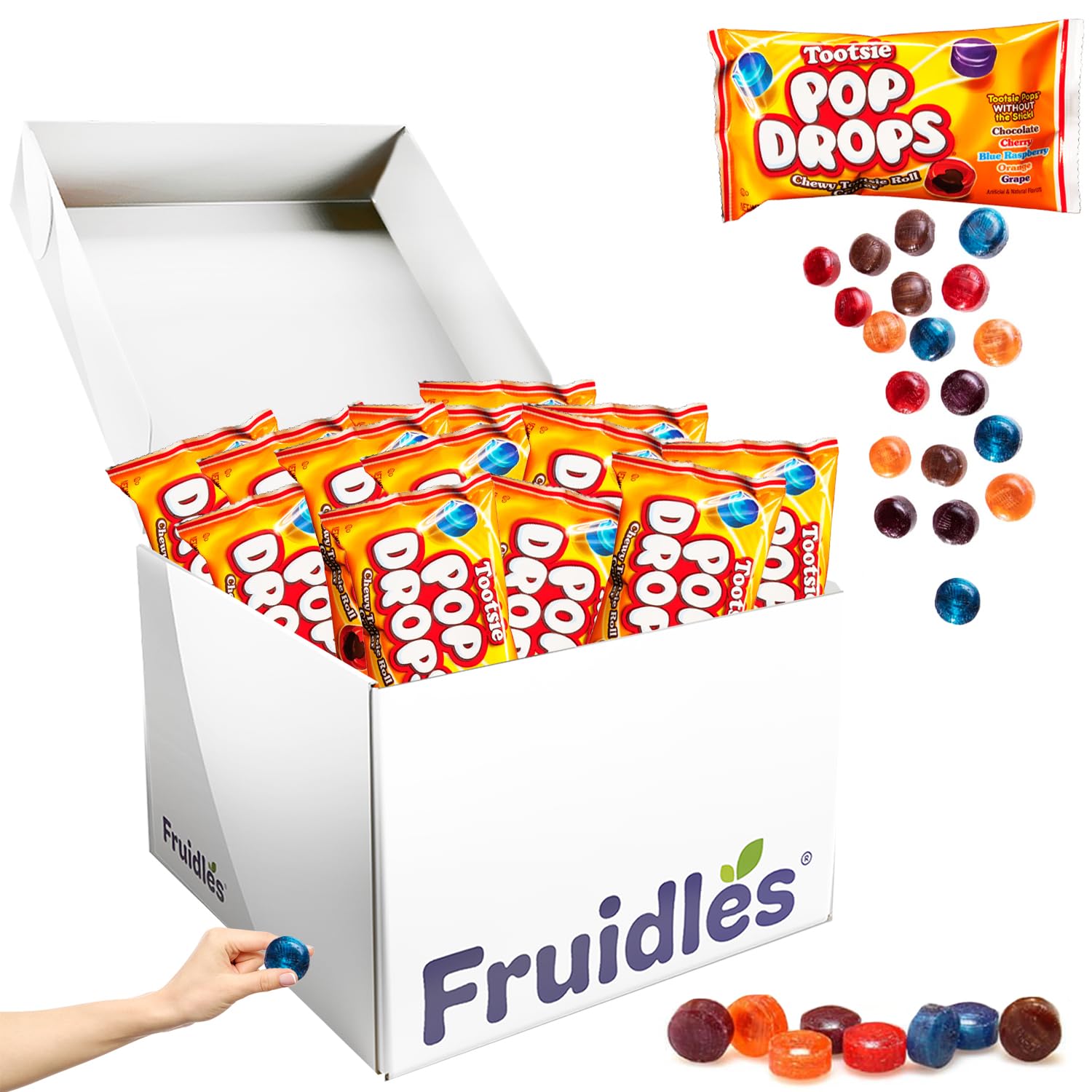 Fruidles Pop Drops With Chewy Roll Center, Party Favor, 2.25 Oz Bag (12 ...