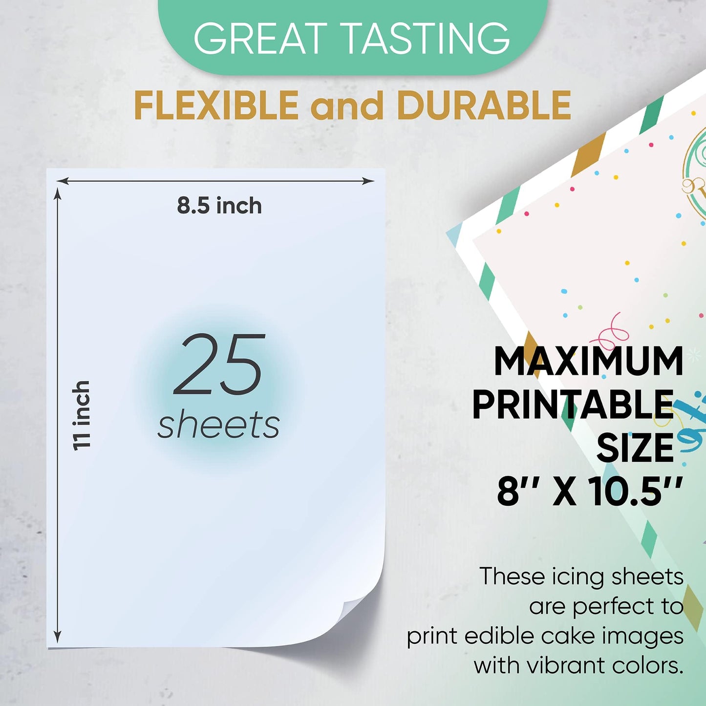 Splendid Sensations 25 ct Edible Paper  Edible Printer  Edible Images for Cakes  Edible Paper for Cakes and Cookies  Sugar Paper  Icing Sheets  Edible Cake Images  Edible Cake Prints