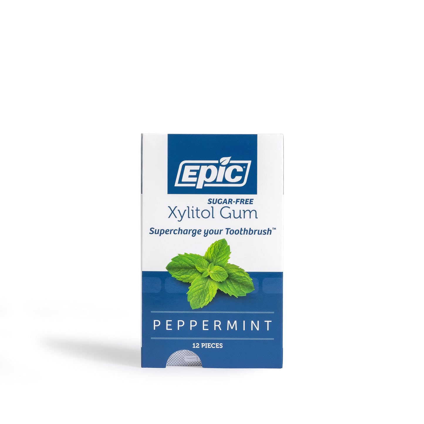 Epic Xylitol Chewing Gum - Sugar Free, Aspartame Free, Peppermint Flavor, 12 Packs of 12 Count for Dry Mouth & Gum Health