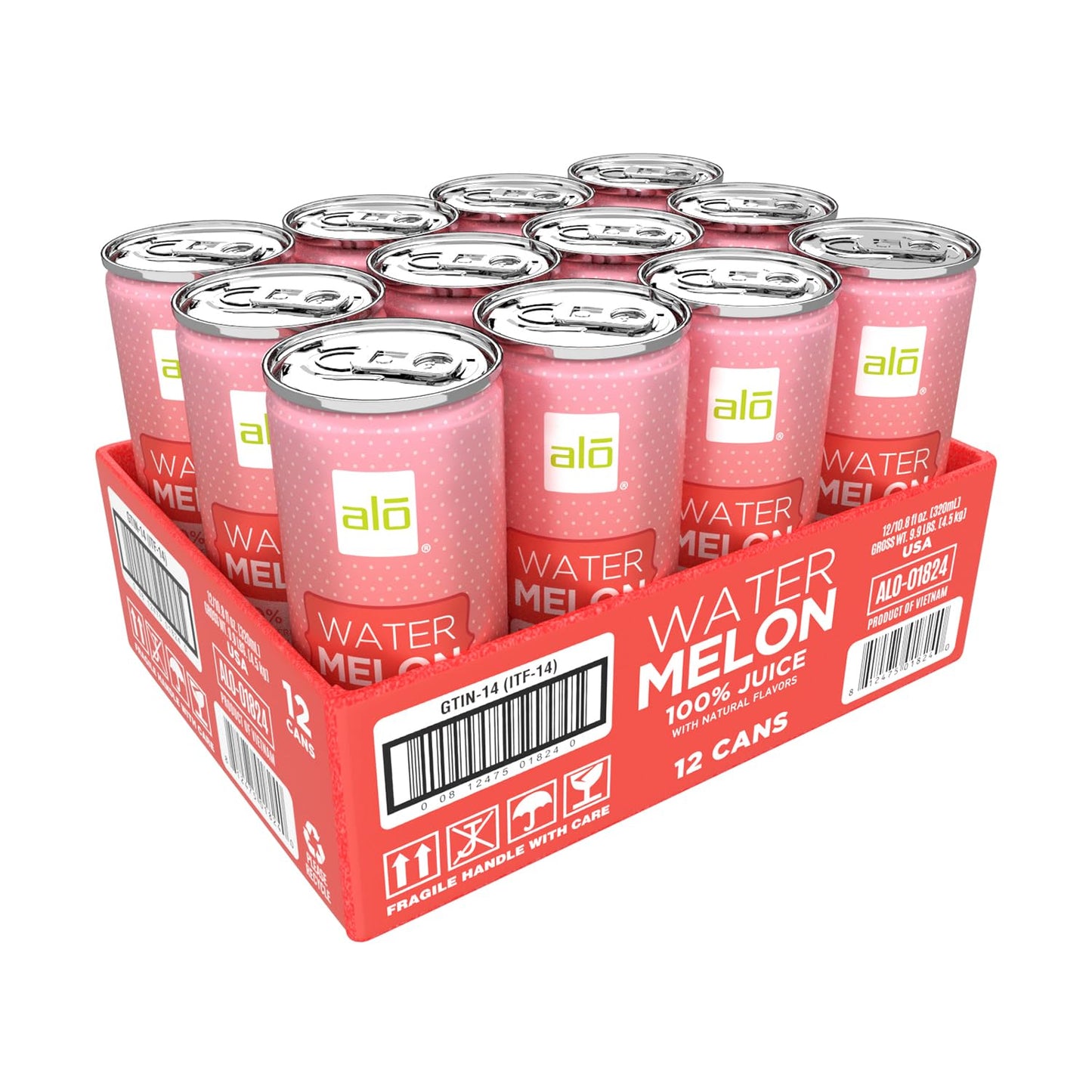 Alo Slim Can Juice | Watermelon Juice | Not From Concentrate | 10.8Oz Cans (Pack Of 12)