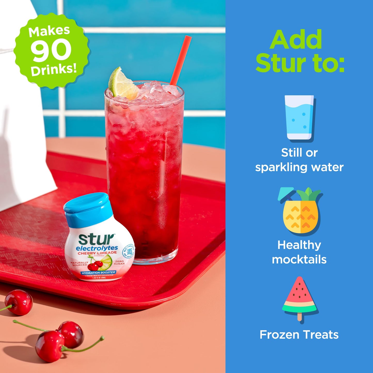 Stur Electrolyte Water Enhancer | Sweetened With Stevia | High In Vitamin C & Antioxidants | Sugar Free | Zero Calories | Keto |