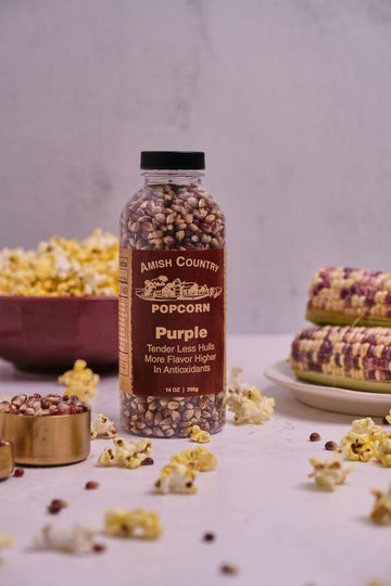 Amish Country Popcorn | 2-14 Oz Bottles | Purple Popcorn Kernels | Old Fashioned, Non-Gmo And Gluten Free (2-14 Oz Bottles)