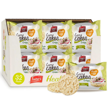 LEIBERS Corn Cakes On the Go Snack Pack - 32 Packs - 5 Thin, Crispy Cakes Per Pack - Kosher, Vegan, Wheat, Gluten and Cholestero