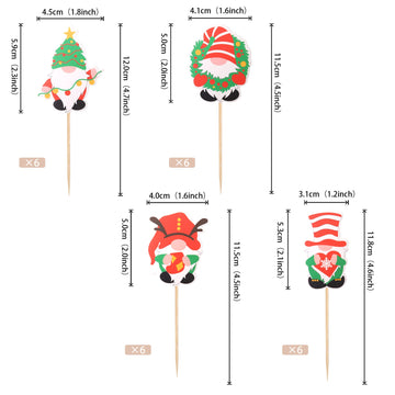 24 Pcs Valentine'S Day Elf Cupcake Toppers Gnomes Elf Sweet Love Valentines Cupcake Toppers Valentine'S Day Theme Baby Shower Ki