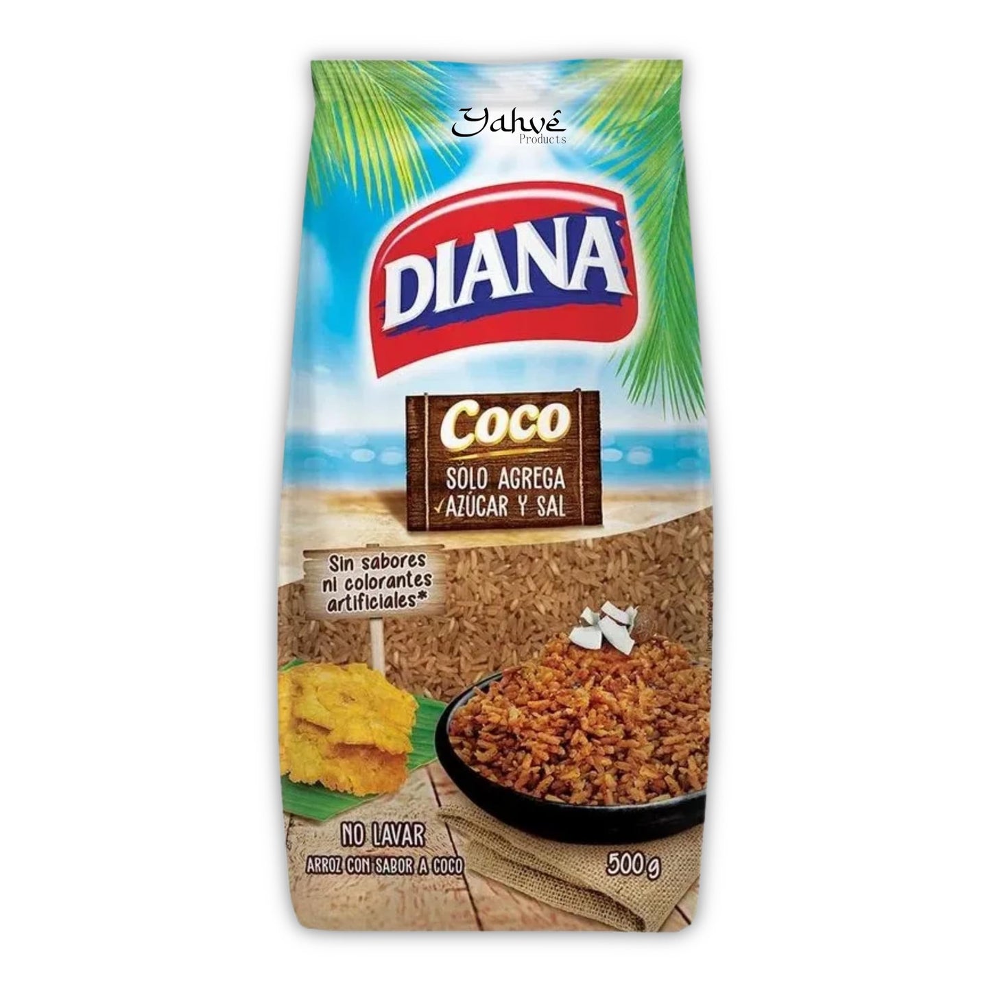 Arroz De Coco Diana - 2 Pack 500G Each - 2.2 Lb In Total - Coconut Rice Flavored Rice No Artificial Flavors Or Colors - Imported