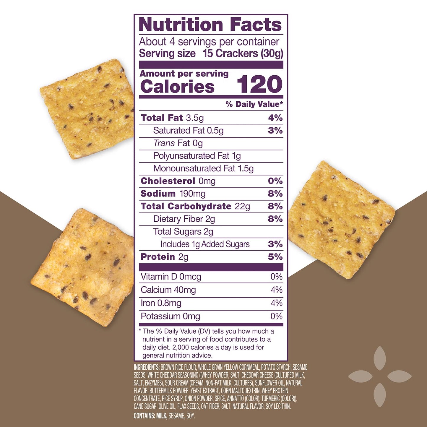 Crunchmaster Multi-Grain  Ers, Aged White Cheddar, 4 Ounce (Pack Of 12)