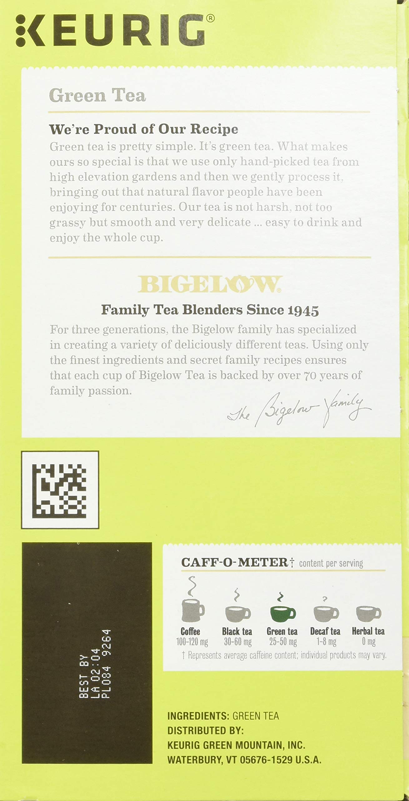 Bigelow Green Tea Keurig Single-Serve K-Cup Pods, (Pack Of 24)