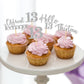 48Pcs 13Th Birthday Cupcake Toppers Glitter Hello 13 Cupcake Topper 13 Official Teenager Thirteen Cupcake Picks For Happy 13Th B