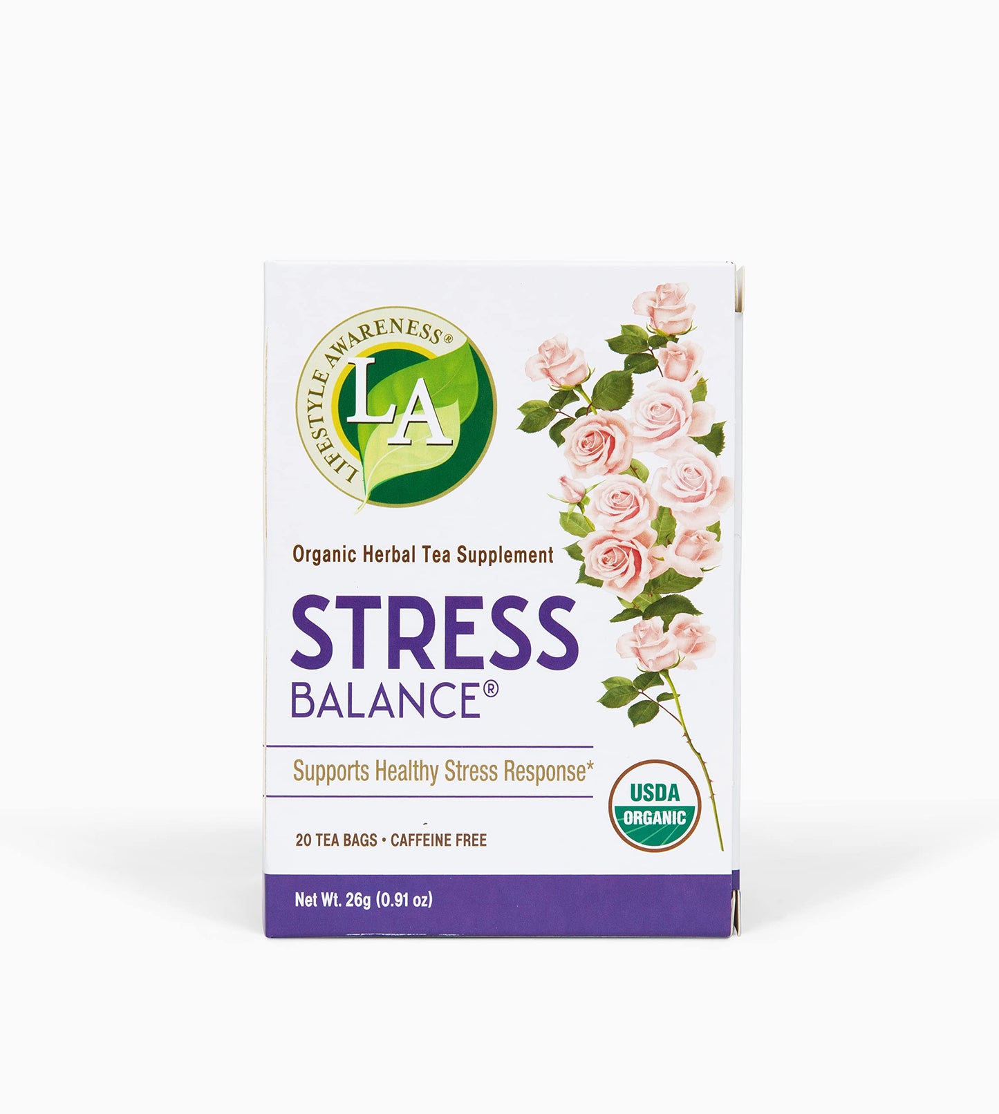 Lifestyle Awareness Caffeine Free Stress Balance Tea, 20 Count, Pack of 1