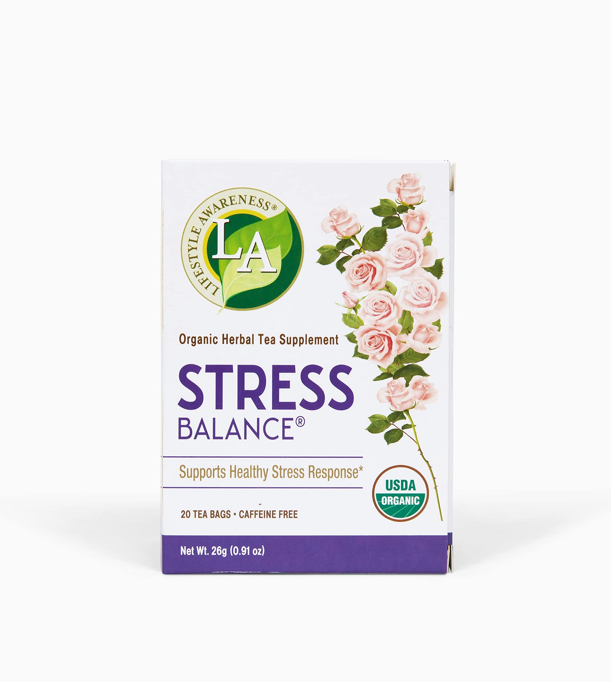 Lifestyle Awareness Caffeine Free Stress Balance Tea, 20 Count, Pack of 1