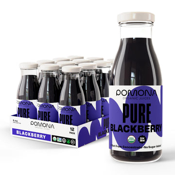 Pomona Organic Blackberry Juice (Pack Of 12), Cold Pressed Usda Organic Juices, 100% Blackberries, No Added Sugar, Not From Conc
