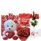 Valentines Day Gift Basket Set  9 Inch (White Or Red) Teddy Bear Plush Hershey'S Kisses Milk Chocolate  Elmer Heart Shaped Choco