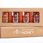 Bee Harmony Coast-to-Coast Honey Flight, Mini Honey Gift Set, 4 Jars, 3 OZ Each, Premium, Raw, Made in the USA