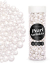 Sweet Spell White Pearl Sprinkles for Cake Decorating (130g/ 4.6oz) - Sugar Candy Ball Pearls for Cupcakes, Ice Cream Toppers, a