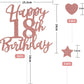 Larchio 18Th Birthday Cake Topper, Rose Gold Happy 18Th Birthday Cake Topper And Balloon Cake Topper For Girl Birthday Cake Deco