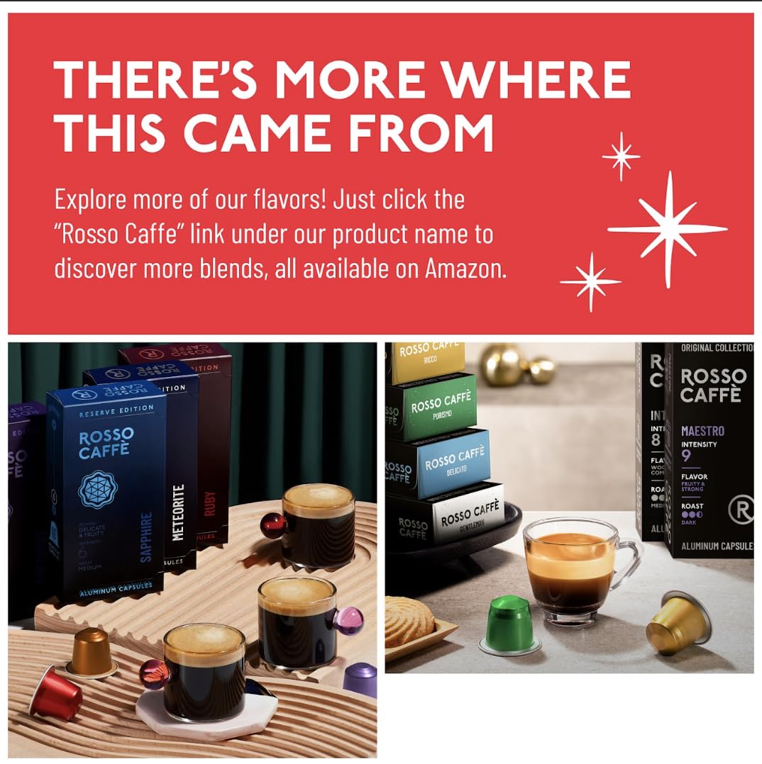 ROSSO CAFFE Espresso Coffee Pods for Nespresso Machines - Holiday Limited Edition - 80 Aluminium Capsules - Compatible with all Nespresso Original line Machines (Holiday Blend and Pumpkin Spice)