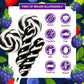 EORA Black Twisty & Swirl Lollipops, Blackberry Flavor, 32 Count, Individually Wrapped, Halloween Candy, Black & White