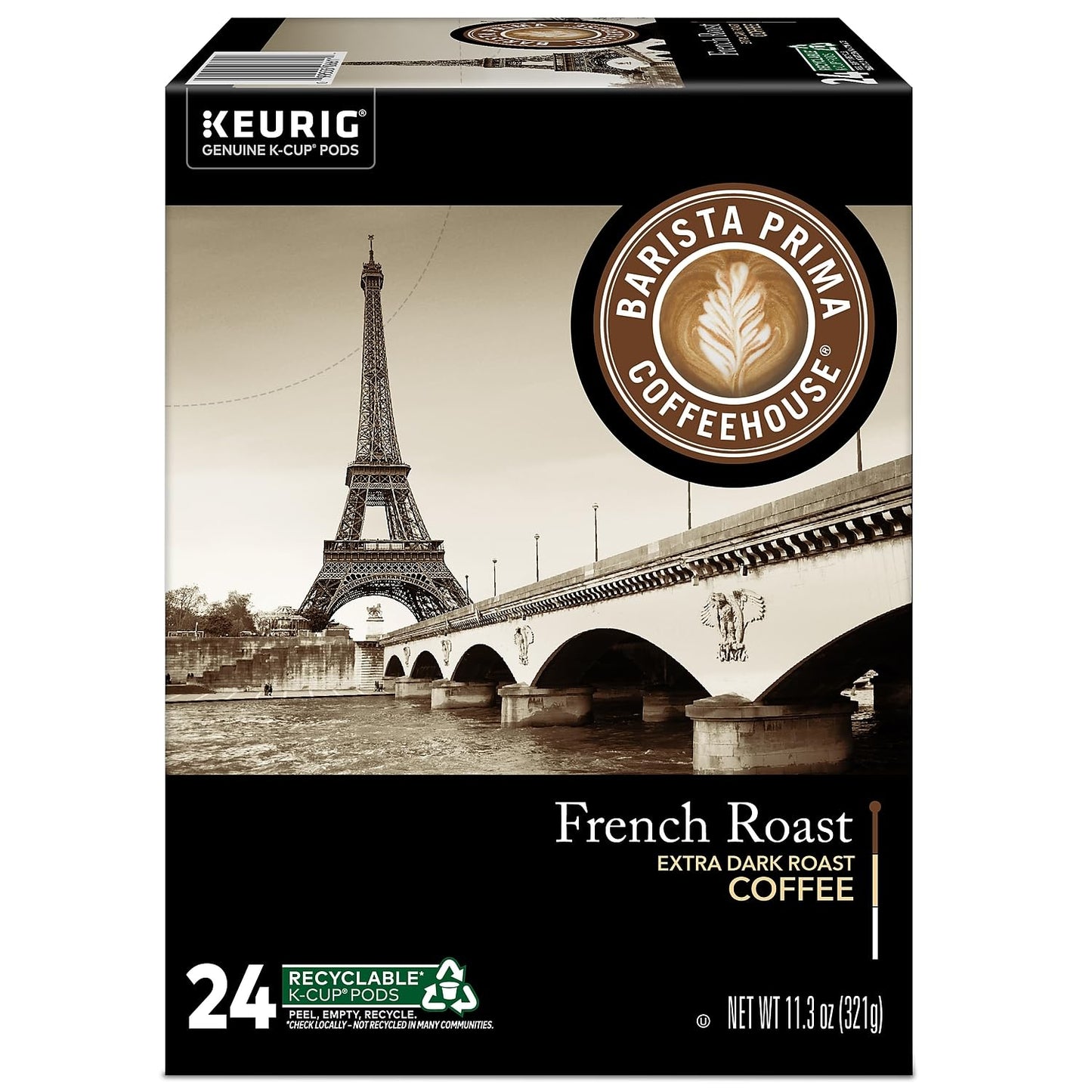 Barista Prima French Roast K-Cups Coffee Pack, 1 Count (Pack of 96), Model 99555066111