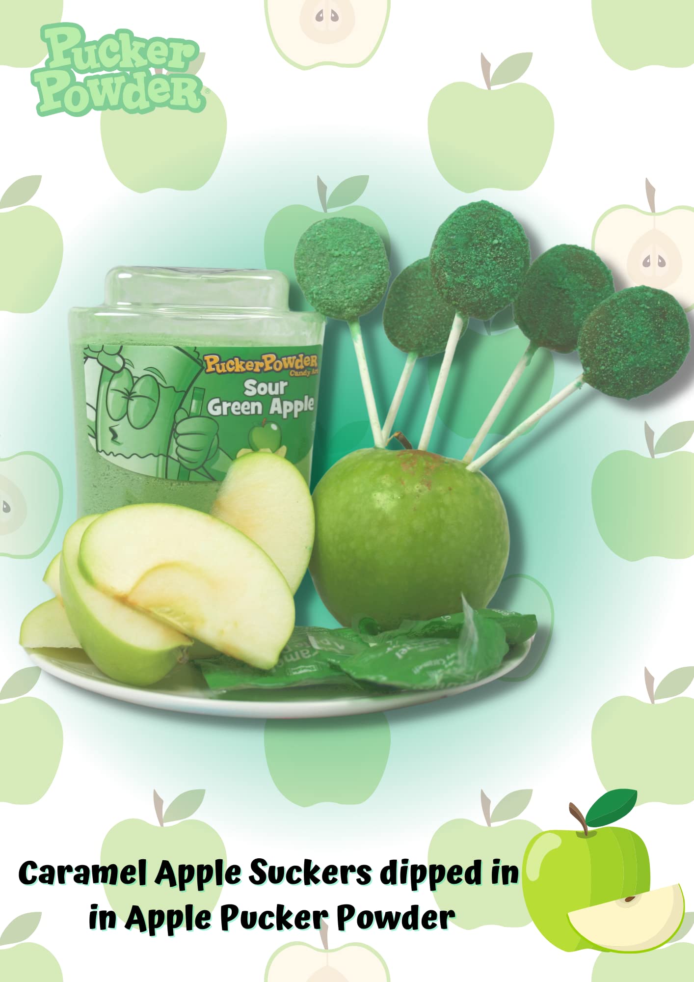 Pucker Powder Sour Green Apple 9.5 Oz: 1 Ct