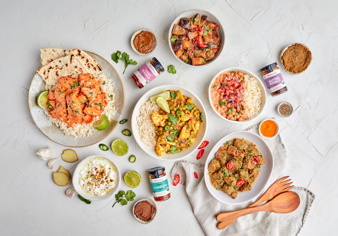 Mekhala Indian Cooking Paste Organic Vegan Gluten-Free (Variety Pack Of 6)