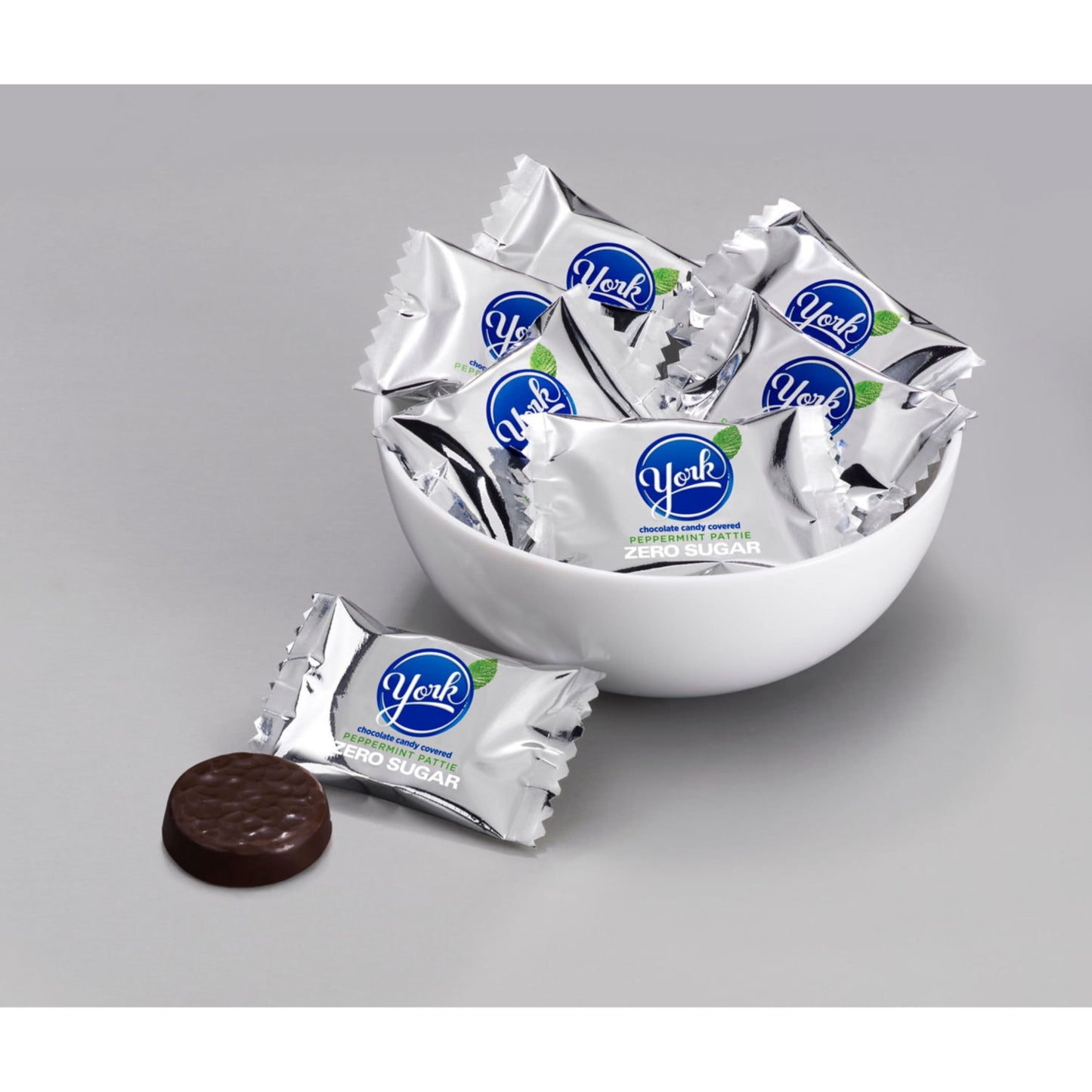 YORK Zero Sugar Chocolate Peppermint Patties, 5.1 oz Candy Bag - Delicious Low-Calorie Treat