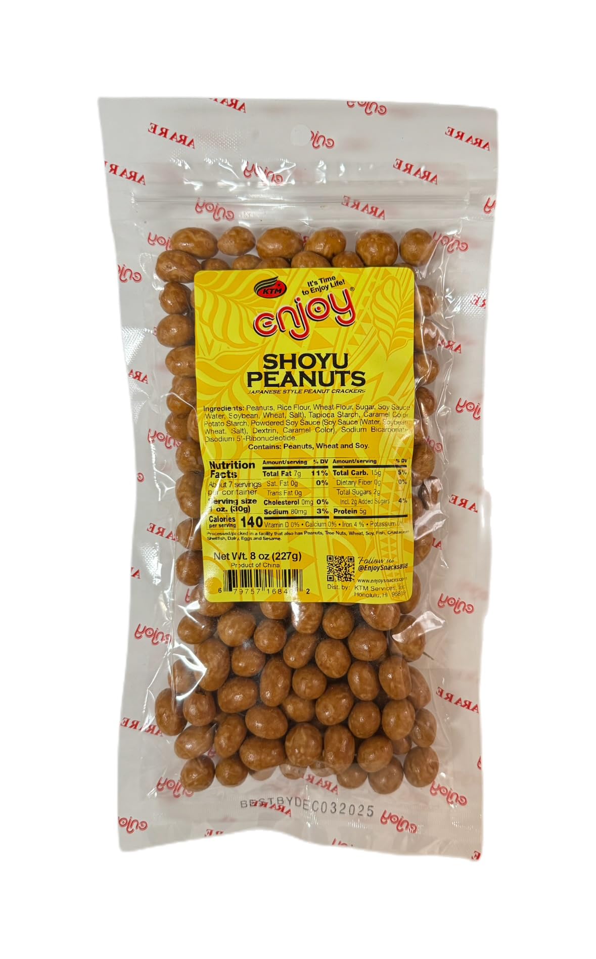 Enjoy Snacks Shoyu Iso Peanuts, 8 Ounce, Pack of 1