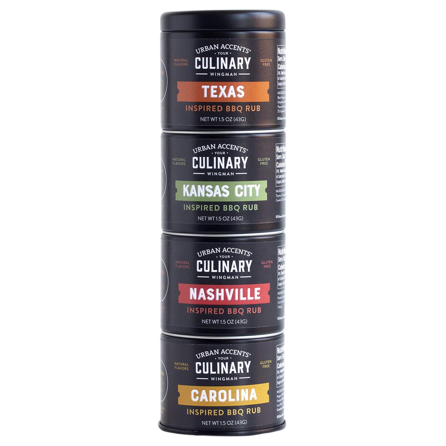 Urban Accents BBQ Rub Set, Gourmet Grilling Spices for Smoking Meat, 1.5 Ounce (Pack of 4)