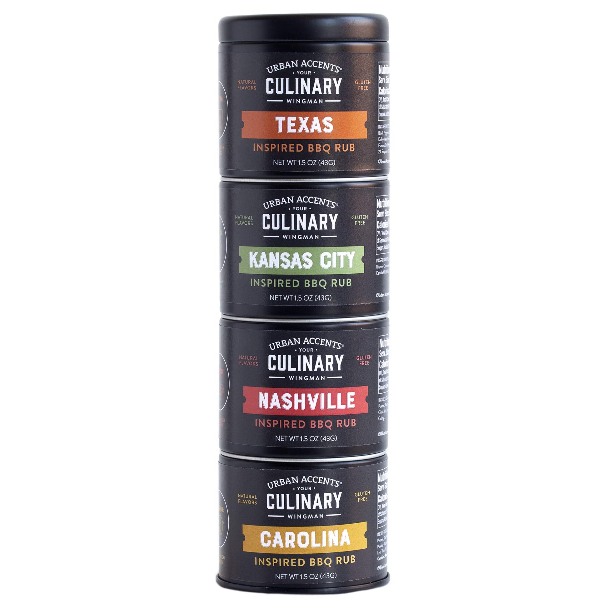 Urban Accents BBQ Rub Set, Gourmet Grilling Spices for Smoking Meat, 1.5 Ounce (Pack of 4)