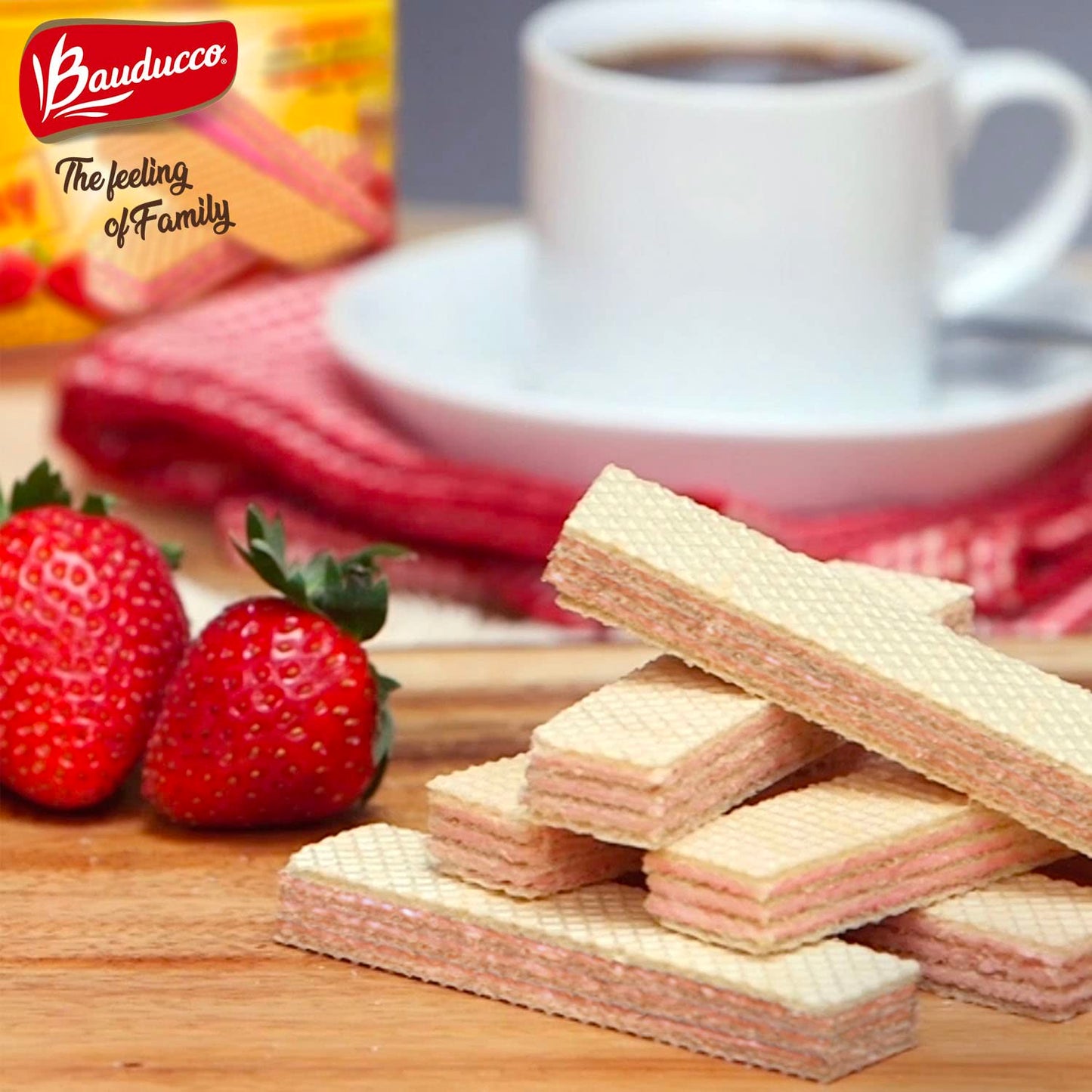 Bauducco Wafer Cookies - Crispy Wafers - 3 Creamy Layers - No Artificial Flavors (Pack Of 6) (Strawberry, 30 Oz (Pack Of 6))