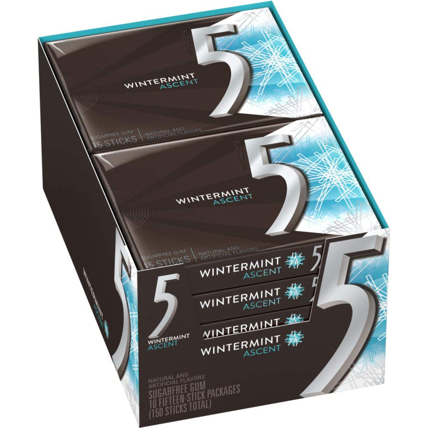 Wrigley'S 5 Gum Wintermint Ascent, 10 Pack